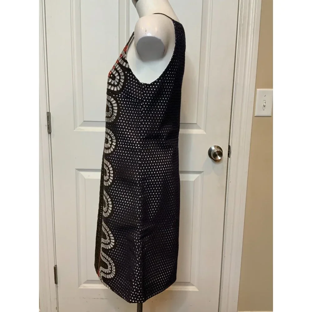 Tory Burch Runway Black Eyelet Embroidered Pencil Dress NWT $1,295, Size 6
